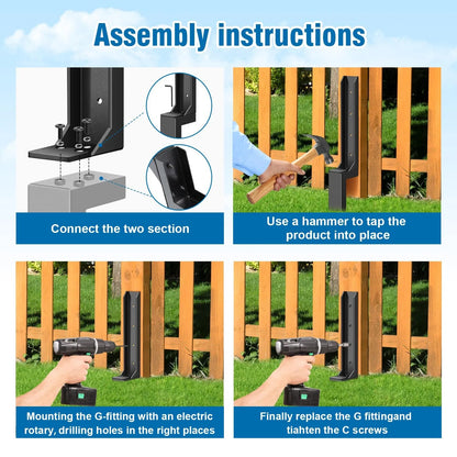 🔨Heavy-Duty H-Shaped Fence Post Repair Kit
