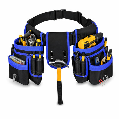 👷🛠️ Adjustable Tool Waist Bag – Multi-Pocket Work Belt with Magnetic Screw Holder, Reinforced Stitching & Quick-Release Buckle ⚡