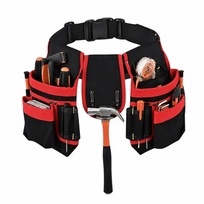 👷🛠️ Adjustable Tool Waist Bag – Multi-Pocket Work Belt with Magnetic Screw Holder, Reinforced Stitching & Quick-Release Buckle ⚡