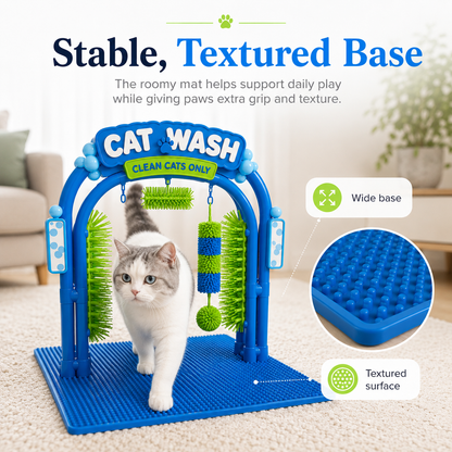 🐱 Interactive Cat Self-Grooming Arch – Multi-Angle Massage Brush & Play Station