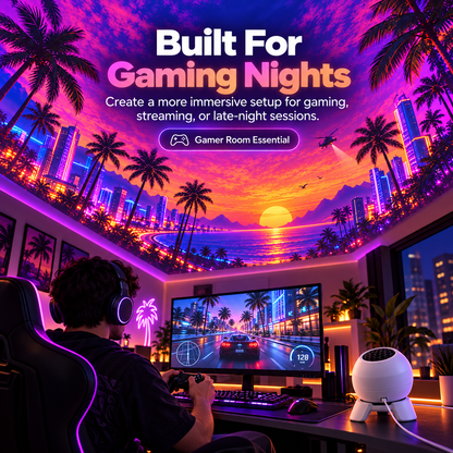 🌆 Retro Neon Dome Projector Lamp ✨ Immersive Sunset Room Light for Gaming & Bedroom Decor