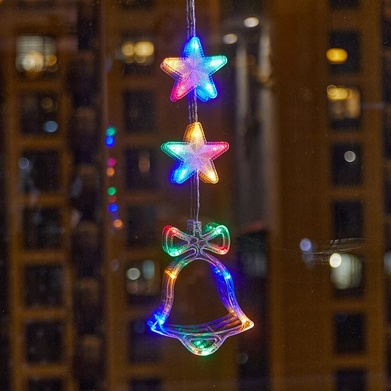 🎄✨ DIY Christmas Suction Window Lights – 11 Festive LED Shapes, Battery-Powered & Reusable, No-Drill Christmas Window Decorations with Warm White & Colorful Lighting 🎅❄️