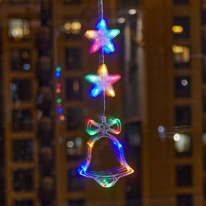 🎄✨ DIY Christmas Suction Window Lights – 11 Festive LED Shapes, Battery-Powered & Reusable, No-Drill Christmas Window Decorations with Warm White & Colorful Lighting 🎅❄️