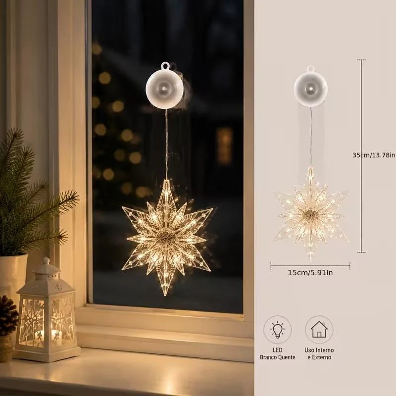 🎄✨ DIY Christmas Suction Window Lights – 11 Festive LED Shapes, Battery-Powered & Reusable, No-Drill Christmas Window Decorations with Warm White & Colorful Lighting 🎅❄️