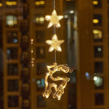 🎄✨ DIY Christmas Suction Window Lights – 11 Festive LED Shapes, Battery-Powered & Reusable, No-Drill Christmas Window Decorations with Warm White & Colorful Lighting 🎅❄️
