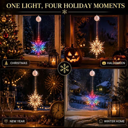 🎄✨ DIY Christmas Suction Window Lights – 11 Festive LED Shapes, Battery-Powered & Reusable, No-Drill Christmas Window Decorations with Warm White & Colorful Lighting 🎅❄️