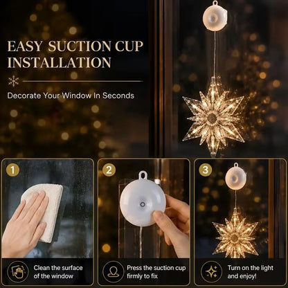 🎄✨ DIY Christmas Suction Window Lights – 11 Festive LED Shapes, Battery-Powered & Reusable, No-Drill Christmas Window Decorations with Warm White & Colorful Lighting 🎅❄️