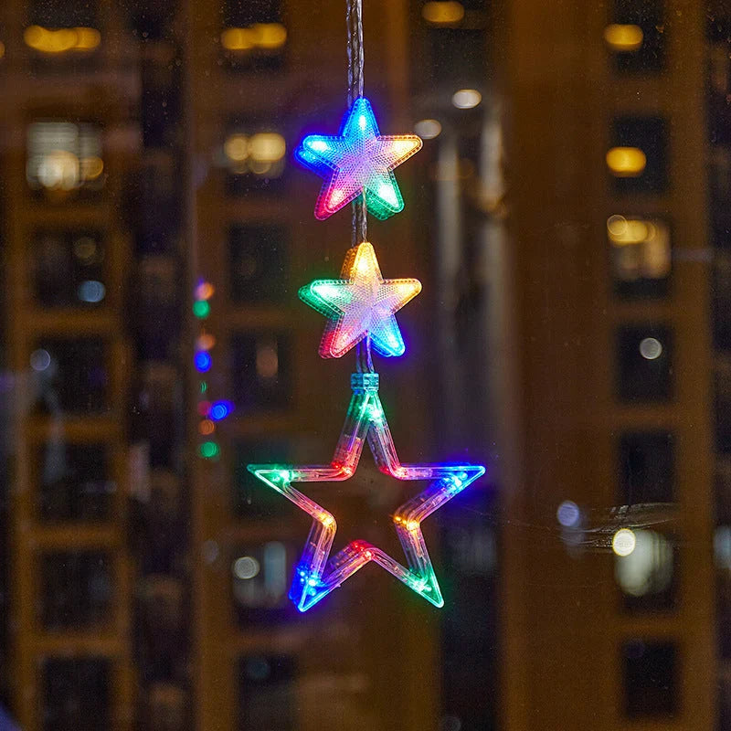 🎄✨ DIY Christmas Suction Window Lights – 11 Festive LED Shapes, Battery-Powered & Reusable, No-Drill Christmas Window Decorations with Warm White & Colorful Lighting 🎅❄️