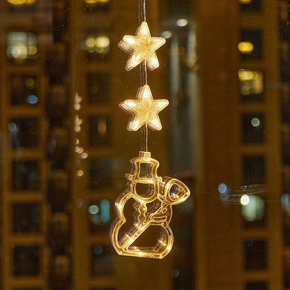 🎄✨ DIY Christmas Suction Window Lights – 11 Festive LED Shapes, Battery-Powered & Reusable, No-Drill Christmas Window Decorations with Warm White & Colorful Lighting 🎅❄️