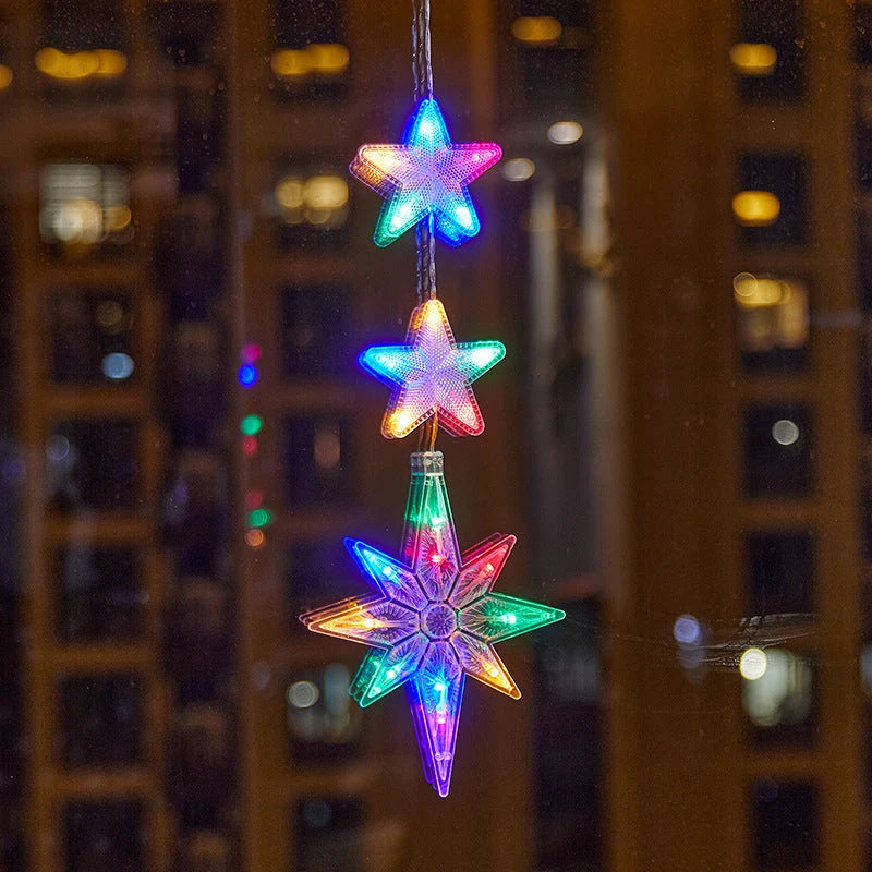 🎄✨ DIY Christmas Suction Window Lights – 11 Festive LED Shapes, Battery-Powered & Reusable, No-Drill Christmas Window Decorations with Warm White & Colorful Lighting 🎅❄️