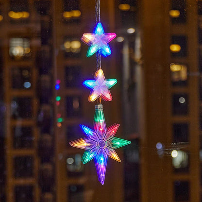 🎄✨ DIY Christmas Suction Window Lights – 11 Festive LED Shapes, Battery-Powered & Reusable, No-Drill Christmas Window Decorations with Warm White & Colorful Lighting 🎅❄️