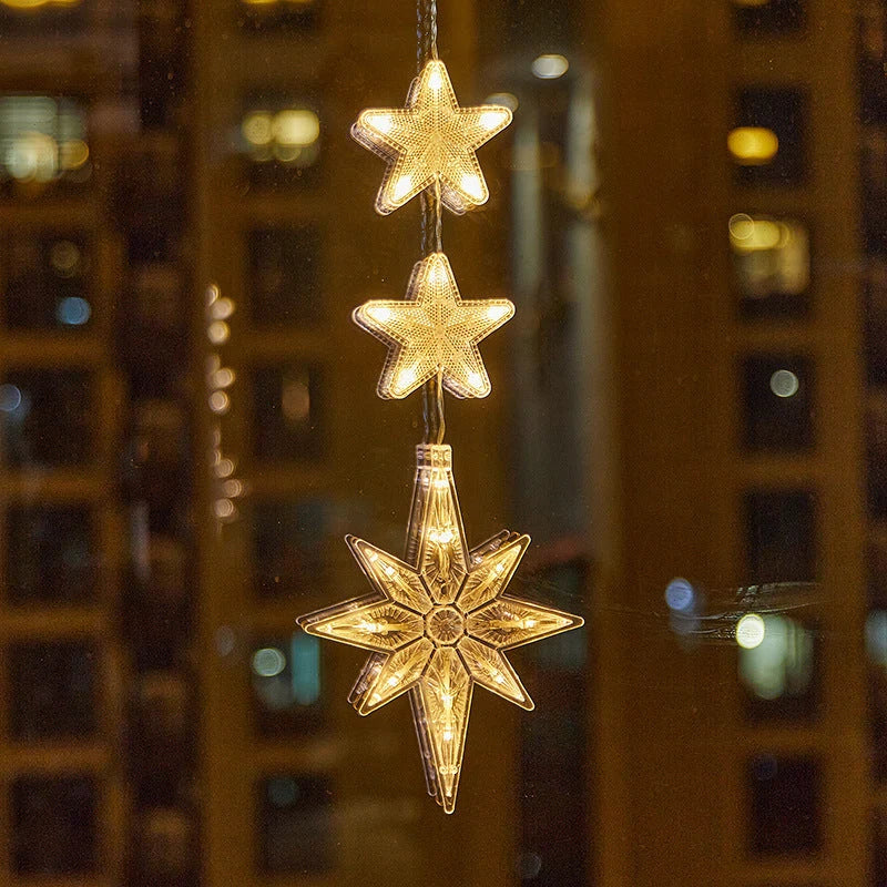 🎄✨ DIY Christmas Suction Window Lights – 11 Festive LED Shapes, Battery-Powered & Reusable, No-Drill Christmas Window Decorations with Warm White & Colorful Lighting 🎅❄️