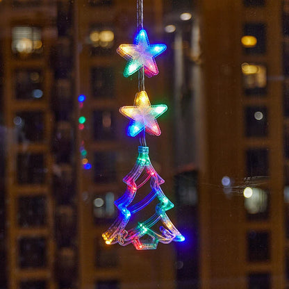 🎄✨ DIY Christmas Suction Window Lights – 11 Festive LED Shapes, Battery-Powered & Reusable, No-Drill Christmas Window Decorations with Warm White & Colorful Lighting 🎅❄️