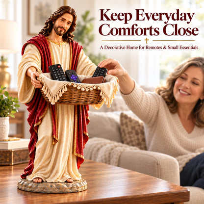 ✝️ Limited-Time Sale | Jesus Offers Comfort™ – Jesus Figurine with Decorative Storage Basket | Meaningful Christian Home Decor & Faith-Inspired Gift 🎁