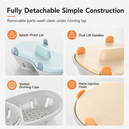 🍳✨ Microwave Double Egg Poacher – 2-Egg Quick Cooker with Lift-Out Drain Basket, Mess-Free Breakfast Maker, Detachable Microwave Egg Steamer for Easy Morning Meals 🥚