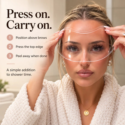 💗 Clear Stick-On Lash Shower Shield – Reusable Curved Eyelash Splash Guard for Hair Washing & Lash Extensions | 30/50/100 PCS ✨