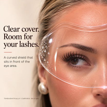 💗 Clear Stick-On Lash Shower Shield – Reusable Curved Eyelash Splash Guard for Hair Washing & Lash Extensions | 30/50/100 PCS ✨