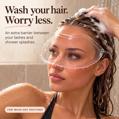💗 Clear Stick-On Lash Shower Shield – Reusable Curved Eyelash Splash Guard for Hair Washing & Lash Extensions | 30/50/100 PCS ✨