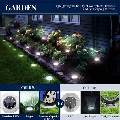 Hoodink Solar Lights for Outside,12 Pack Solar Lights Outdoor Waterproof