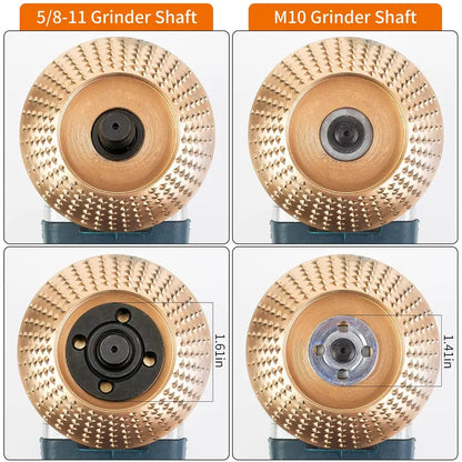 3-Piece Wood Carving Disc Set – Flat, Curved & Inclined Grinder Wheels