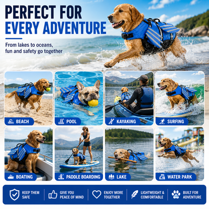 🐶Dog Life Jacket, High Buoyancy Wings Pet Life Vest with Extra Chin Float🔥