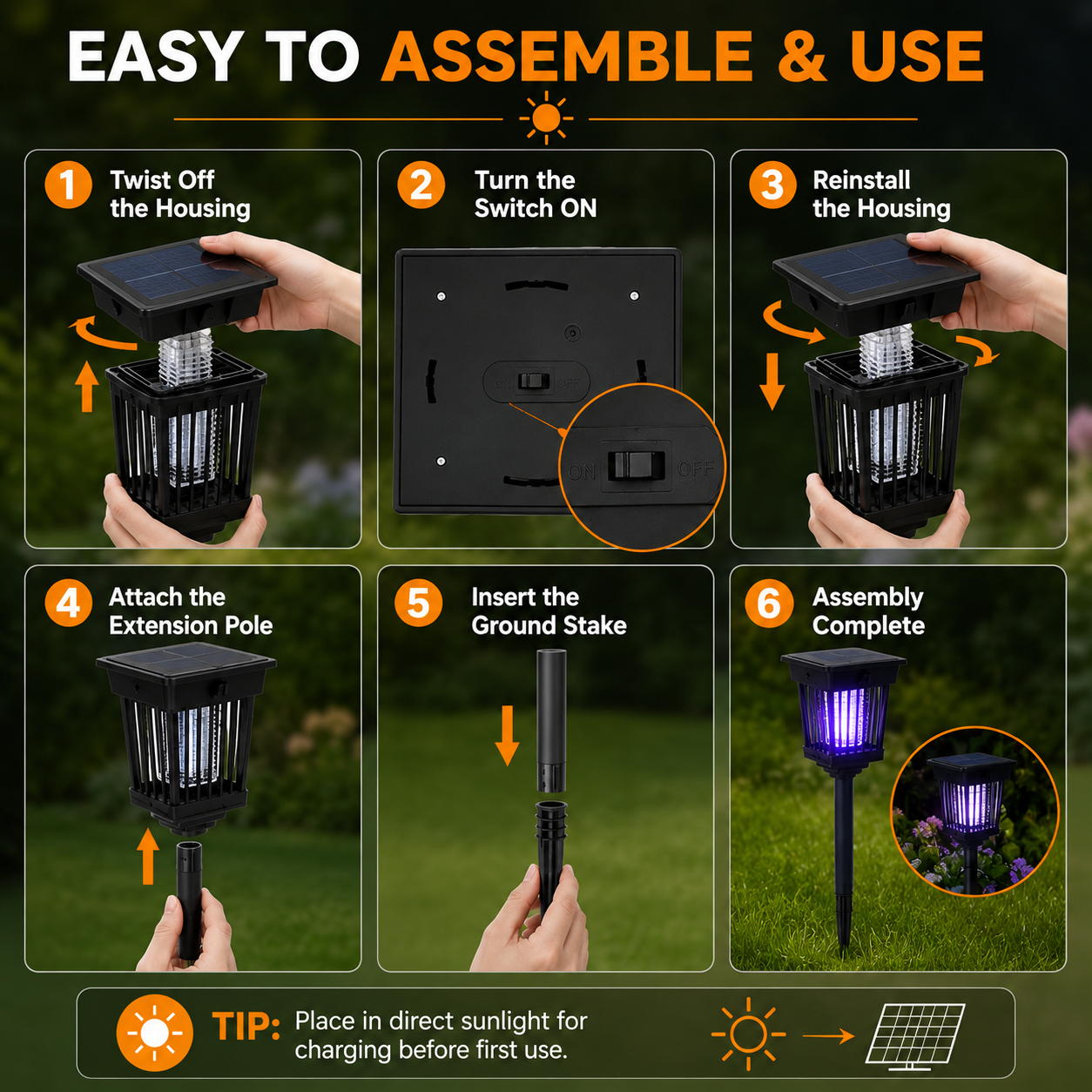 🔥Solar Mosquito Zapper Light