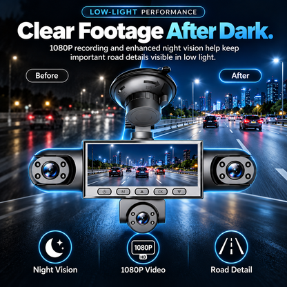 🚗 4/5-Camera Panoramic Dash Cam | 1080P Night Vision, Front & Rear View, Loop Recording & Parking Monitor 🛡️📹