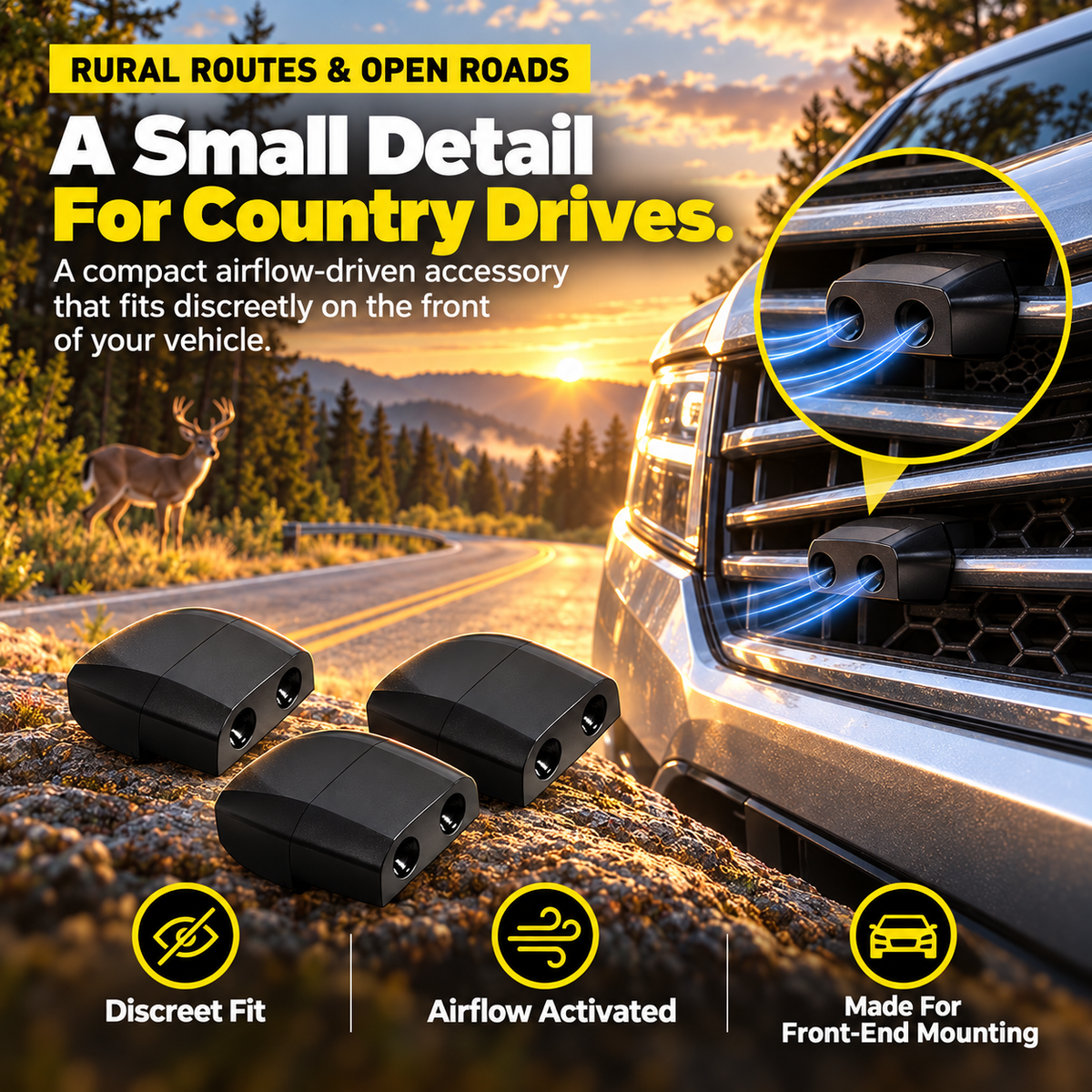 🚗🦌 Wind-Activated Deer Warning Whistles 🌬️🔊 | 4/8 PCS Wildlife Alert Car Accessories 🛡️✨ | Easy Stick-On Installation 🔧🚙 | For Cars, Trucks, SUVs, RVs & Motorcycles 🛻🏍️