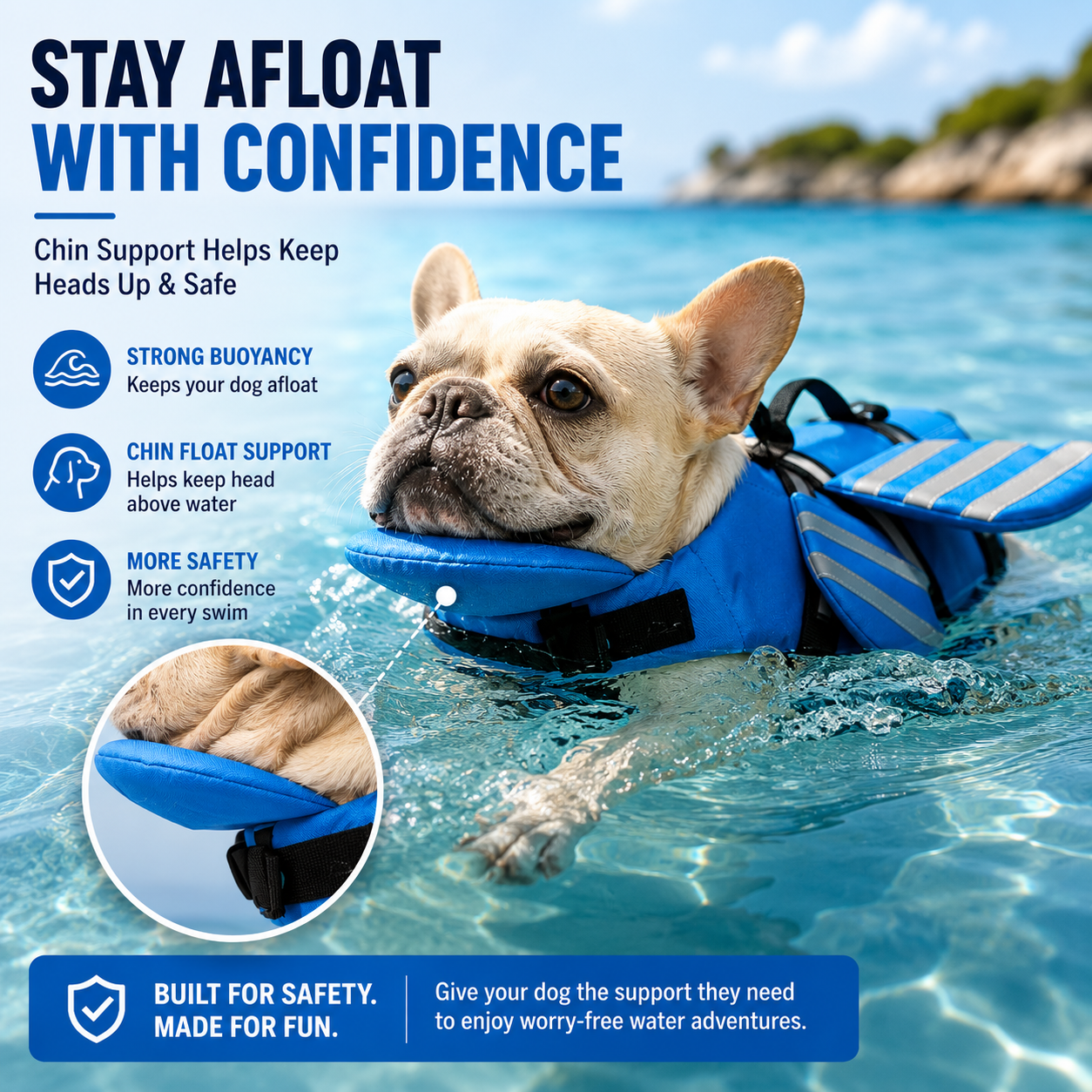 🐶Dog Life Jacket, High Buoyancy Wings Pet Life Vest with Extra Chin Float🔥