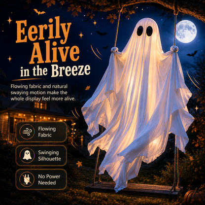 👻Haunted Swinging Ghost Halloween Yard Decoration – Hanging Outdoor Decor