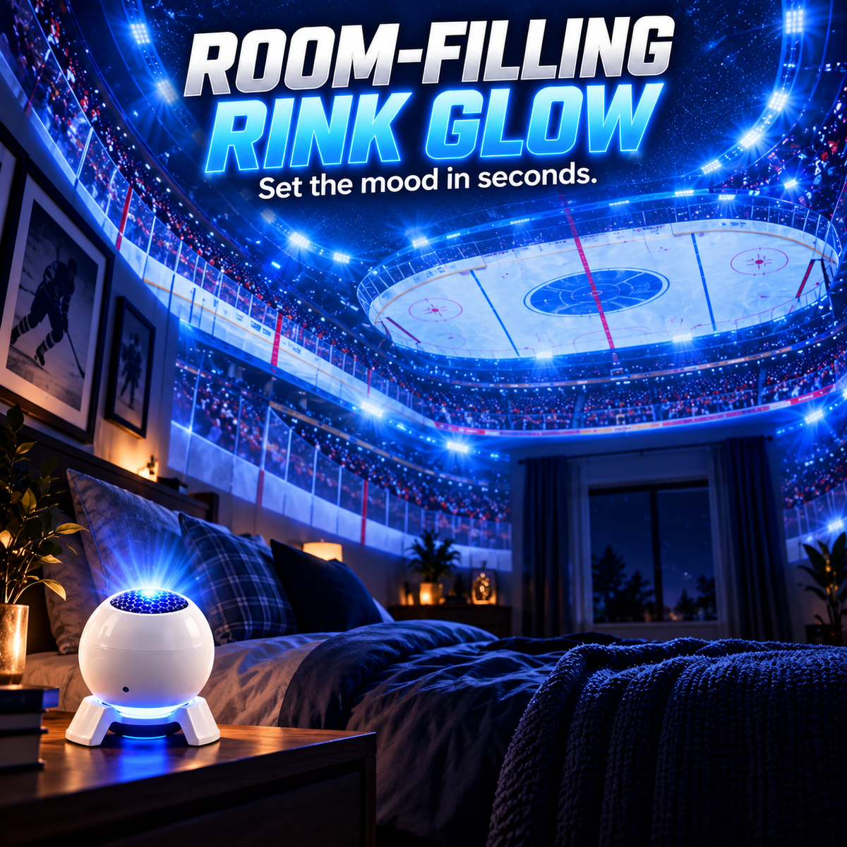 🏒 Hockey Stadium Room Projector – Rink Atmosphere