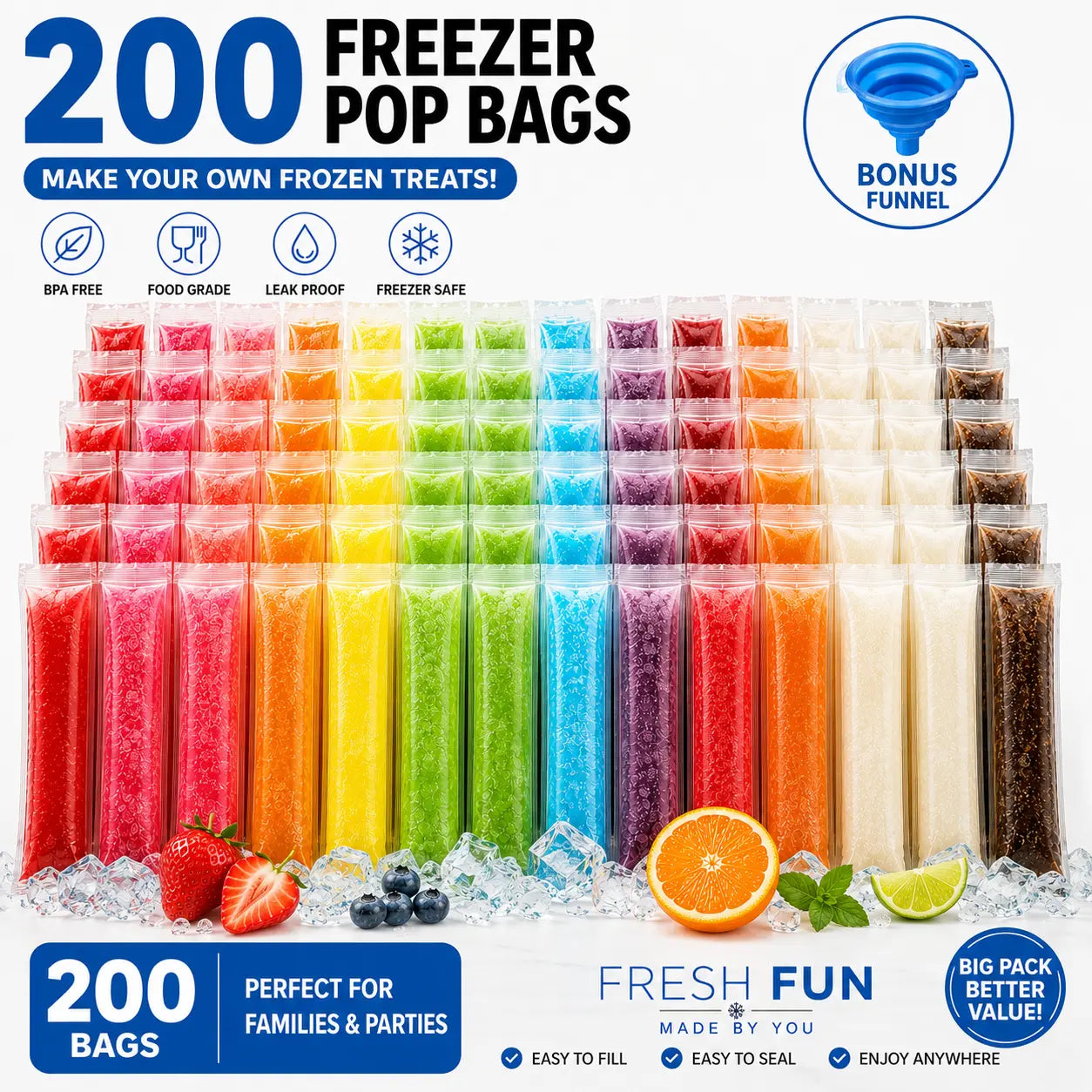 🍧 DIY Ice Pop Bags | Leak-Proof Frozen Treat Maker