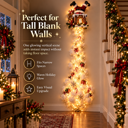 ✨ Christmas Magic Trail Wall Light – Glowing Vertical Holiday Scene in 10 Festive Styles