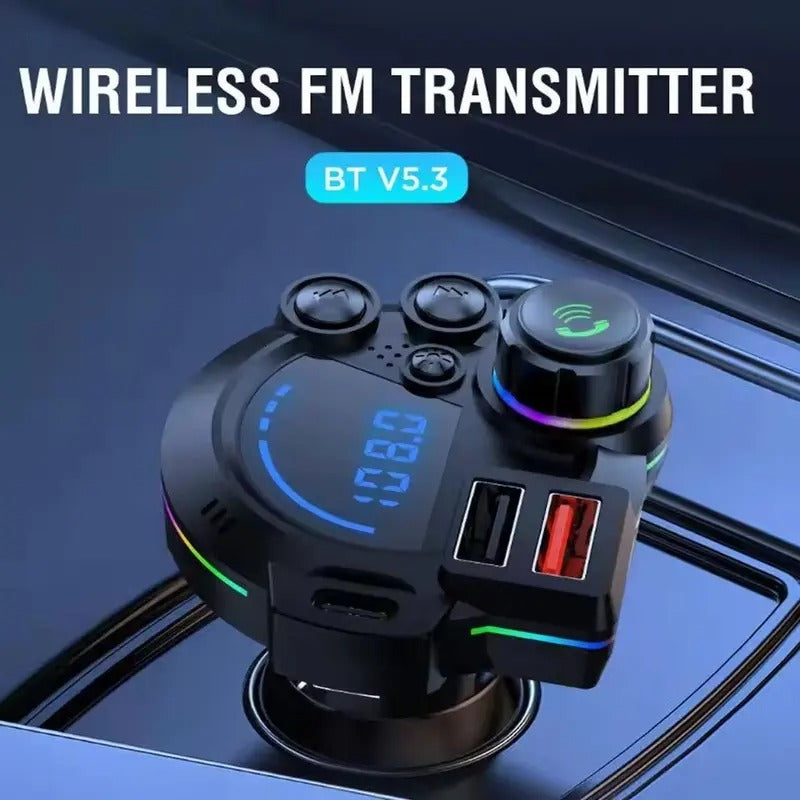 🎖️Bluetooth 5.3 Car FM Transmitter | Fast Charging & Ambient Light