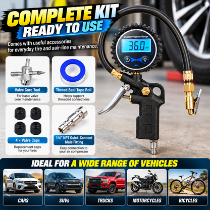 ⚡ Digital Tire Inflator Gauge — One Tool for Faster Tire Pressure Maintenance