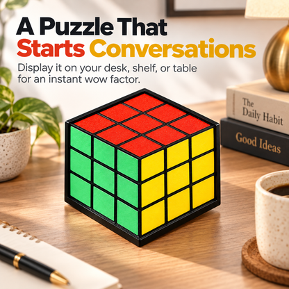 🧩🤯 3D Optical Illusion Flat Cube Puzzle 🎨✨ Mind-Bending Visual Magic Trick Toy 🎁 Fun Brain Teaser & Unique Gift for Puzzle Lovers
