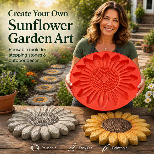 🌻 Reusable Sunflower Stepping Stone Mold!!!