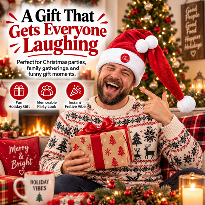 🎅 Moving Santa Hat – Funny Animated Christmas Party Hat with Swinging Tail