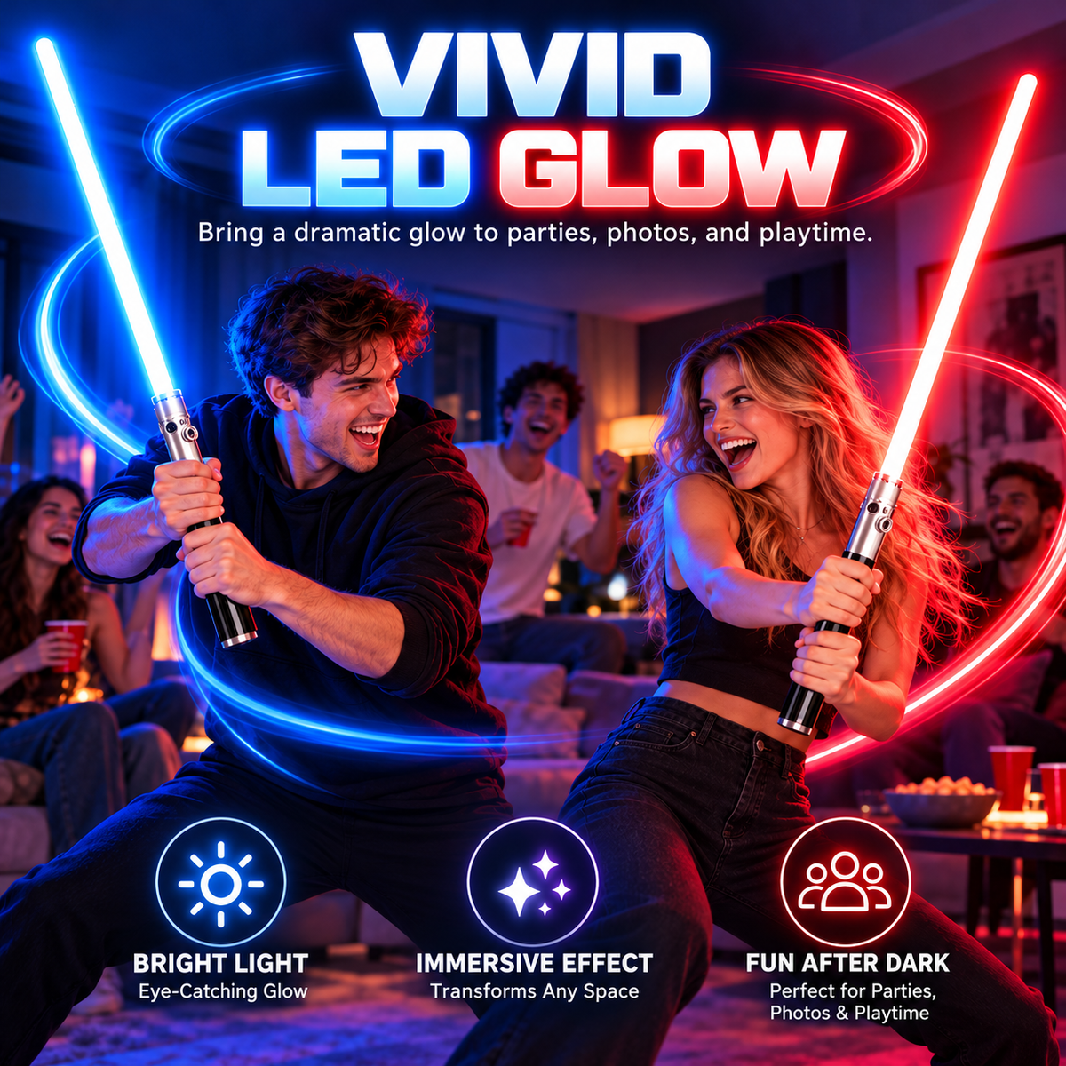 ⚡🔵🔴 Retractable LED Light Sword