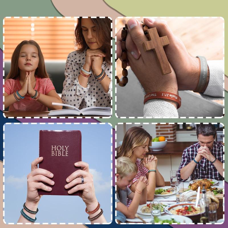 ✝️ 30/60PCS Bible Verse Bracelets – Christian Faith Wristbands for Church Events, Youth Groups & Sunday School Rewards