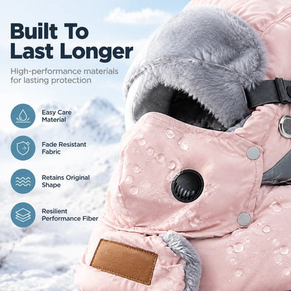 Water-repellent composite fabric and seam details on winter ushanka