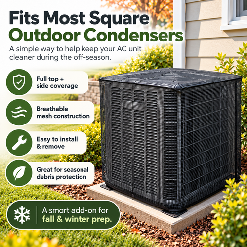 🍂Breathable Full-Mesh Outdoor AC Cover – Leaf & Debris Guard for Condenser Units