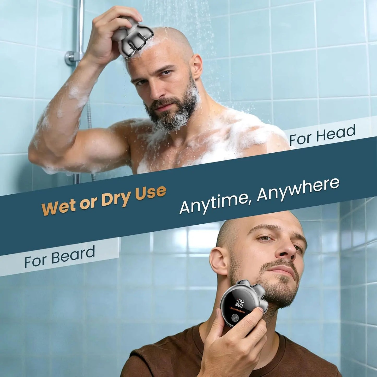 MAXGROOM 7D Head Shaver for Bald Men – Waterproof Wet & Dry Electric Razor