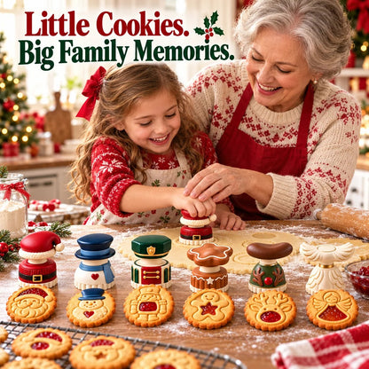 🎄🍪 Christmas Jam Cookie Press – Festive Character Cookie Stamps with Embossed Designs & Jam-Fill Centers | Holiday Baking Fun 🎅❤️