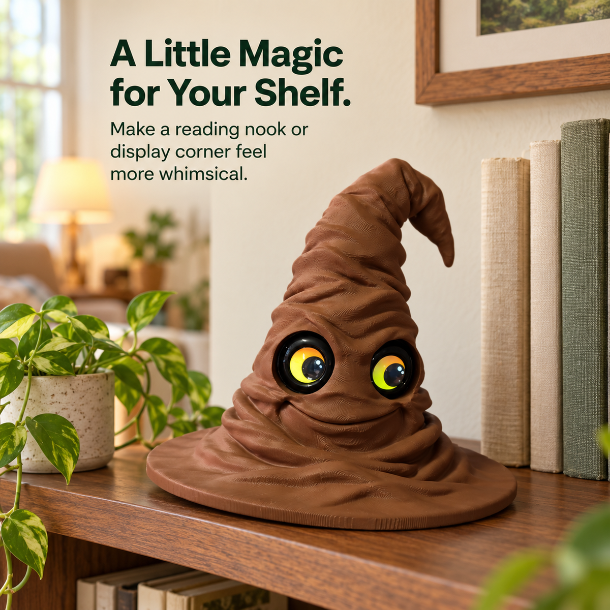 🧙 Magic Hat with Moving Eyes ✨ Fantasy & Halloween Décor