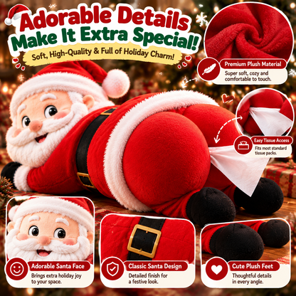 🎅 Funny Santa Butt Tissue Box - Cheeky Christmas Decor & Gag Gift