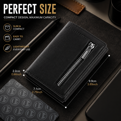 Men’s RFID Blocking Wallet | Slim Card Holder with Coin Pocket