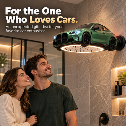 🏎️🚿 AutoRain – Sports Car-Shaped LED Rainfall Shower Head