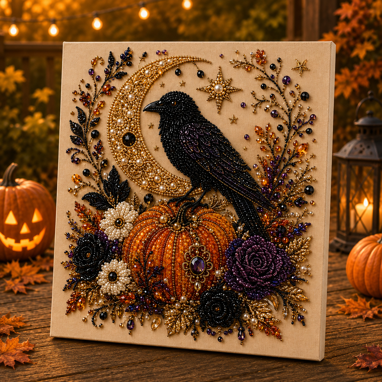 👻✨ Halloween Pearl Art DIY Kit – 3D Spooky Fall Craft & Home Decor🧙