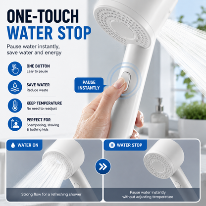 Filtered Spa Shower Head – High Pressure, Cleaner Water & Healthier Skin